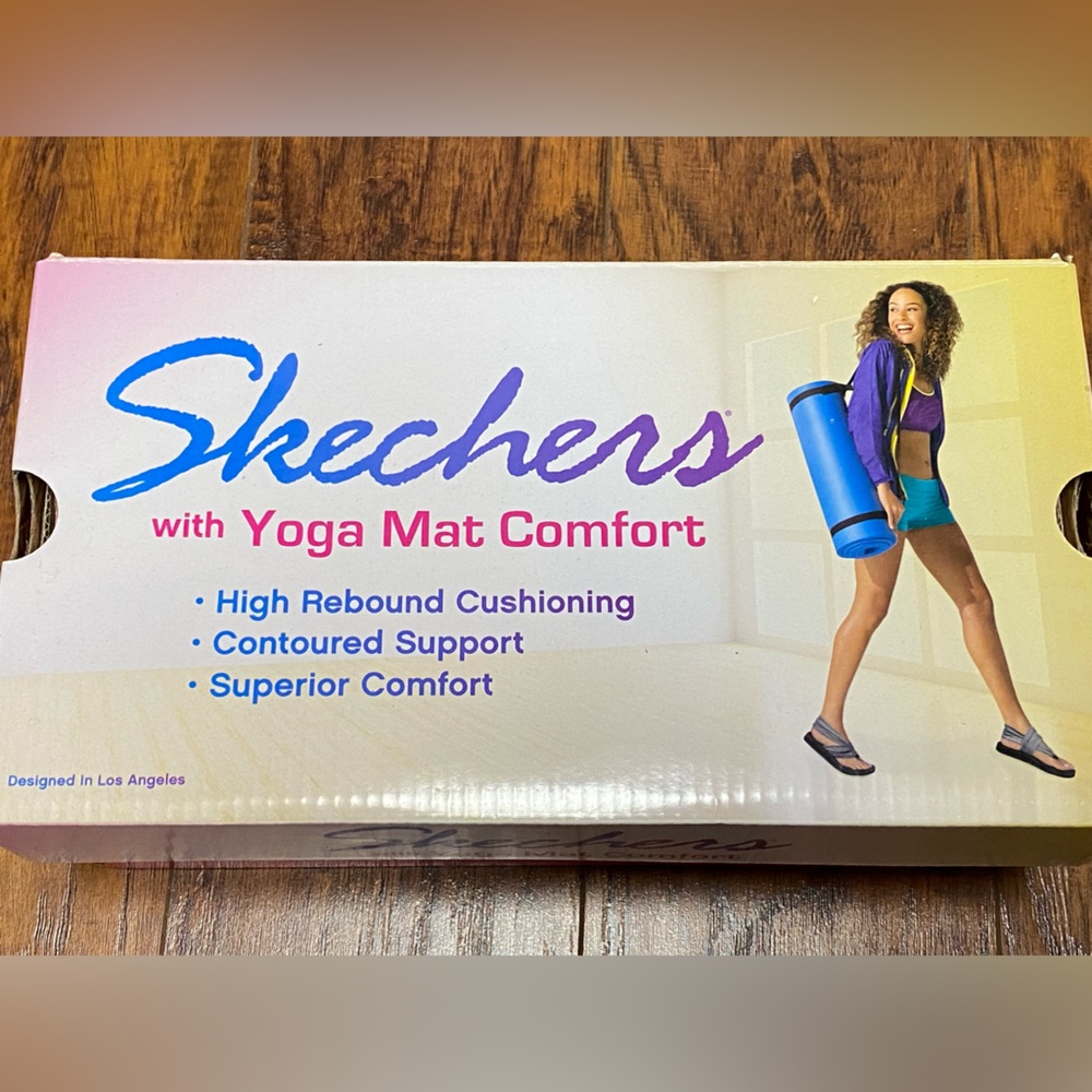 Black Skechers Sandals with Yoga Mat Comfort - Picture 7 of 8